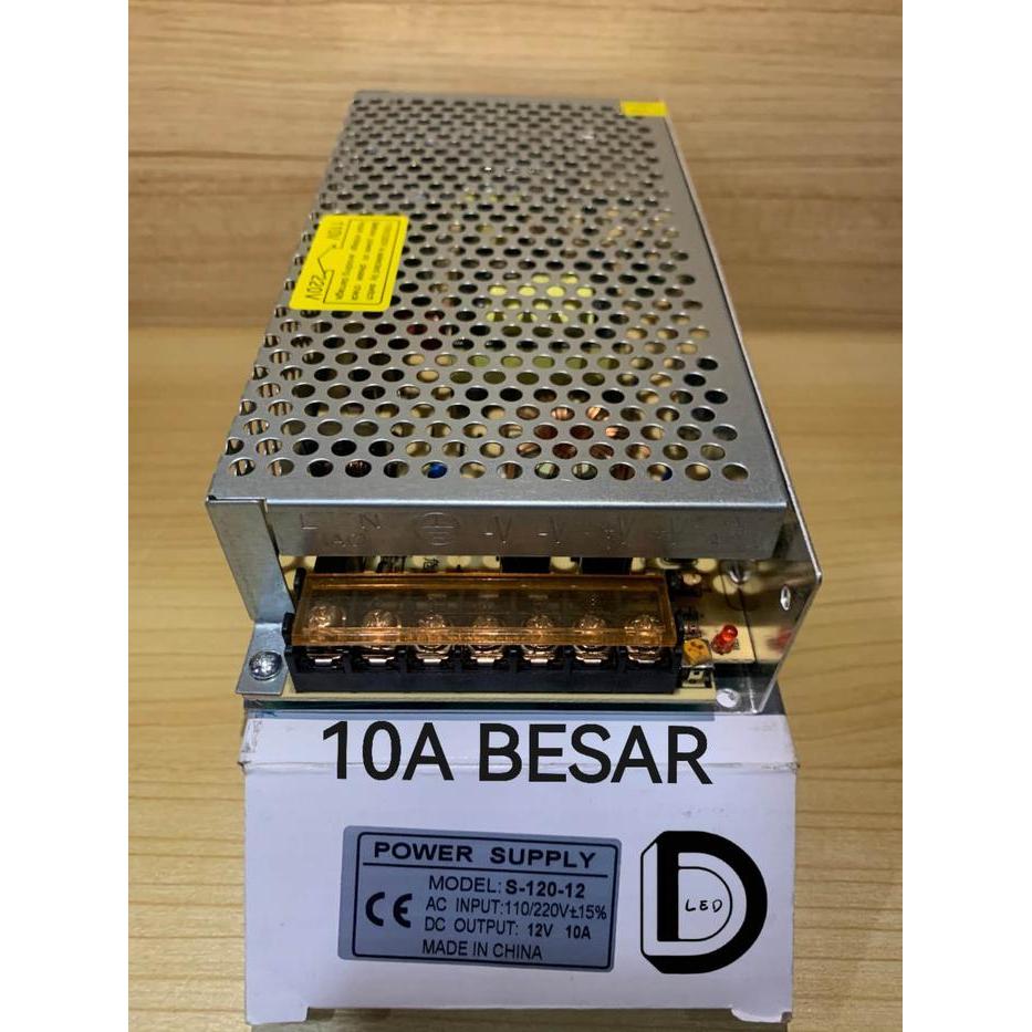 TERBARU POWER SUPPLY 10A 12V BODY BESAR / TRAFO 10A / ADAPTOR 10A / TRAVO 10A