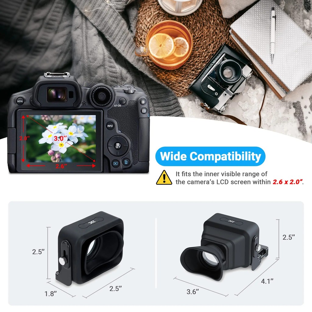 JJC Sonying Viewfinder Professional 3.0x HD LCD Screen Viewfinder Camera Extender Eyecup Eyepiece