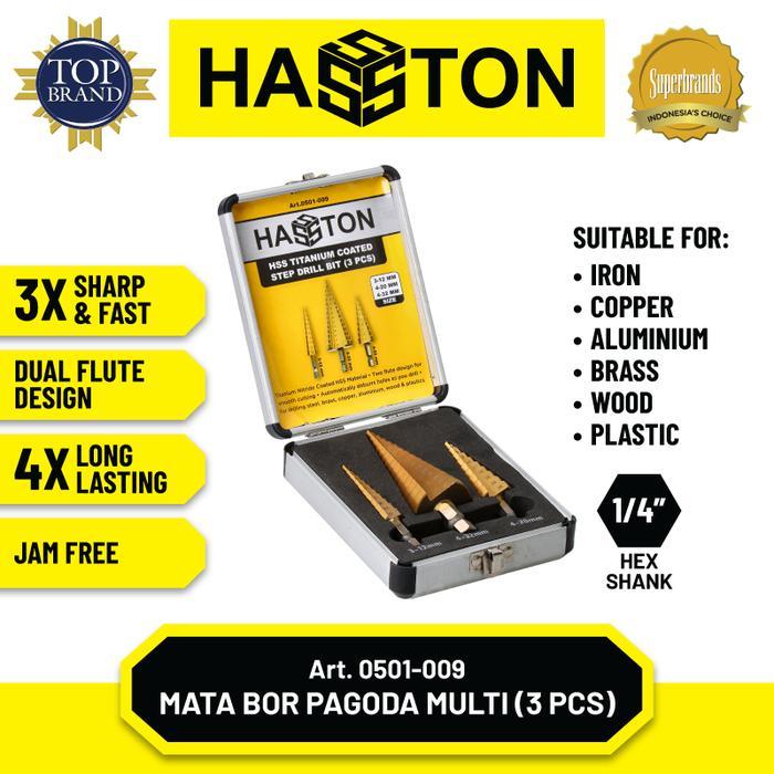 Tekiro Tools - Mata Bor Pagoda Multi Set 3Pcs / Hss Titanium Coated(0501-009)