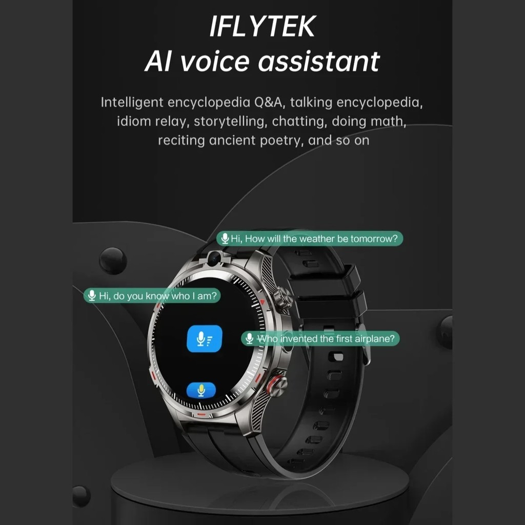 New Android Smartwatch LW12 8GB+128GB Storage 4G SIM Calling Dual Camera Video Chat Sports Mode