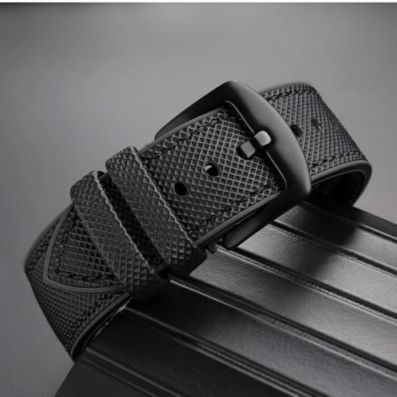 High-quality rubber strap for IWC Pilot Mark 18 Portuguese Tudor Breitling Nylon Rubber Bottom