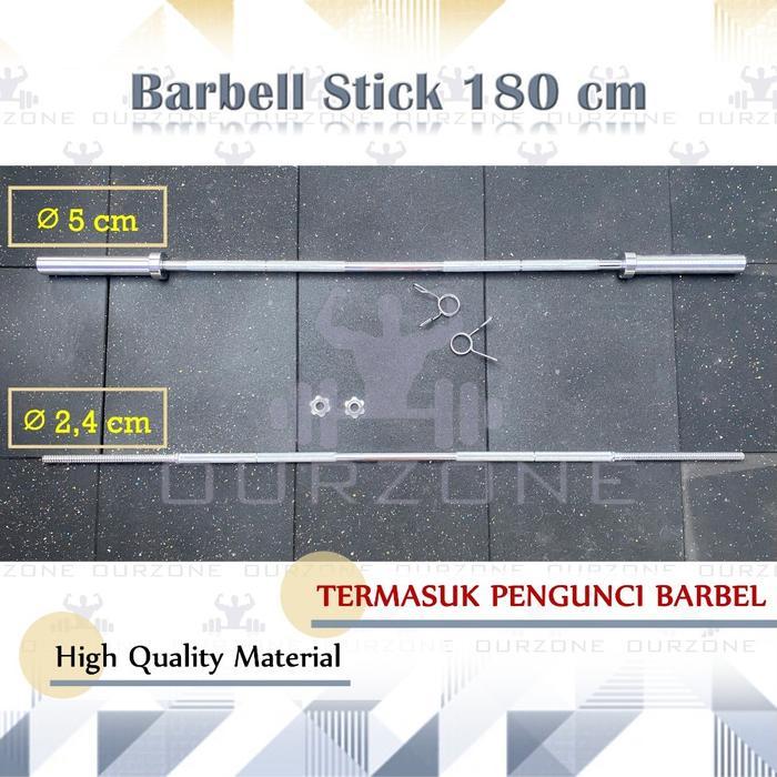 OLYMPIC BAR Stik Barbel Lurus Dumbell Straight Bar 180cm