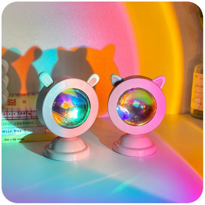 HL0373 LAMPU SUNSET CAT LED LAMPU SUNSET EFEK MATAHARI LED LAMPU FILL PROYEKTOR SOROT SUNSET