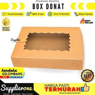 TERLARIS Box Donat Isi 25 / Dus Donat / Dus Kue / Kemasan Donat / Wadah Donat / Tempat Donat/ Dus
