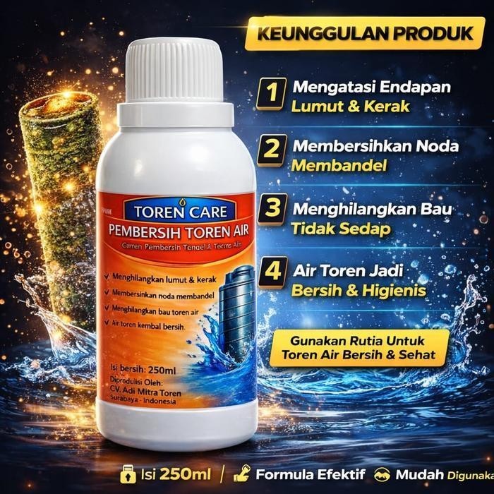 Cairan Toren Pembersih Kerak Lumut Toren 250ml Cairan Pembersih Toren Tandon Tangki Air Tanpa Sikat