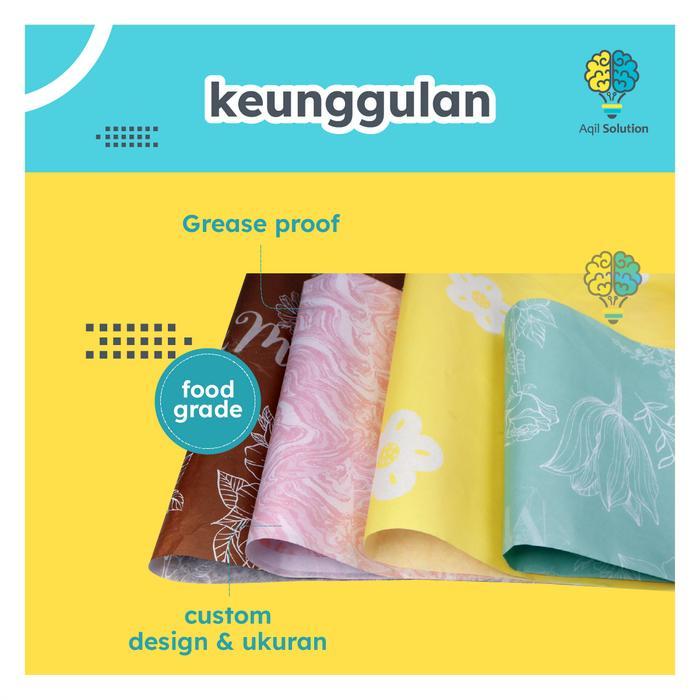 Lucu, Ready (Custom Logo minim 200) Wrapping paper Kertas Roti/Doorslag