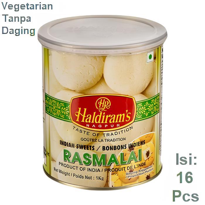TERLARIS Rasmalai Haldiram's Sweets 1Kg / Manisan Haldirams India Ras Malai 1 Kg