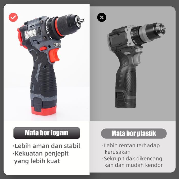 mlhy 102 PCS Bor Listrik Cordless Set Perkakas