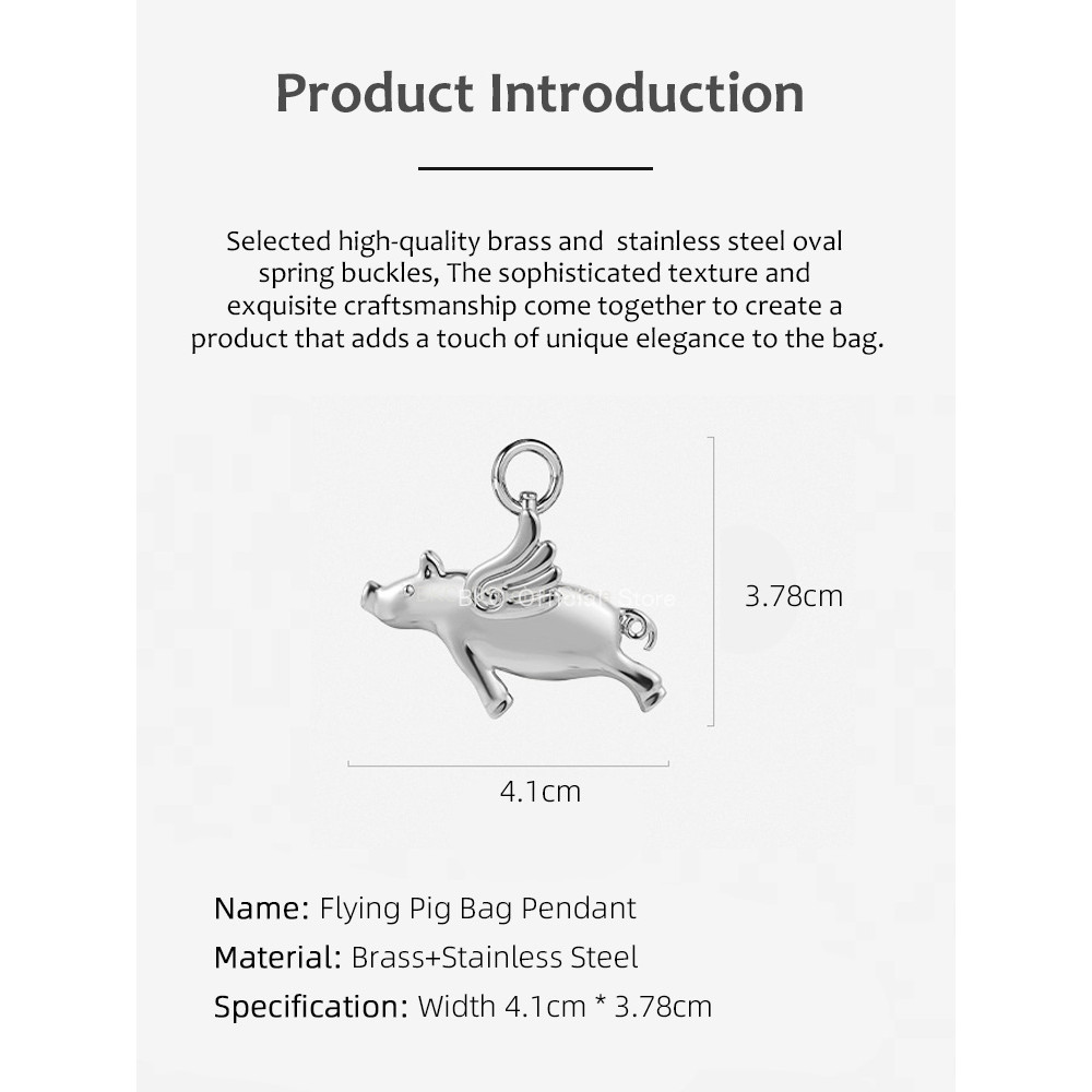 Luxury Brass Fliggy Bag Charm for Hermes Birkin Kelly Bags - Original Design Golden silvery Metal