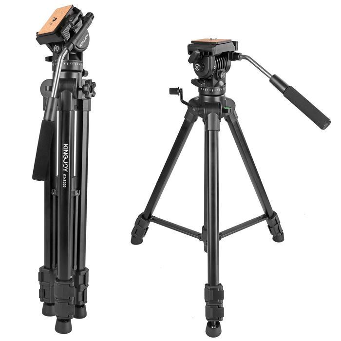 Tripod Video Kingjoy Vt-1500 Fluidhead Profesional Video Kamera Terbaru 
