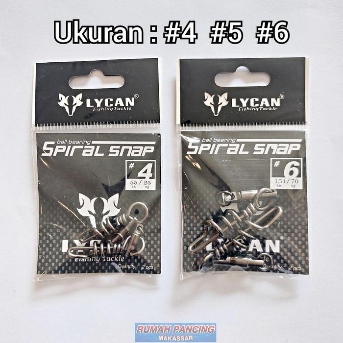 ORIGINAL LYCAN B Bearing Spiral Snap / Peniti Pancing READY STOCK