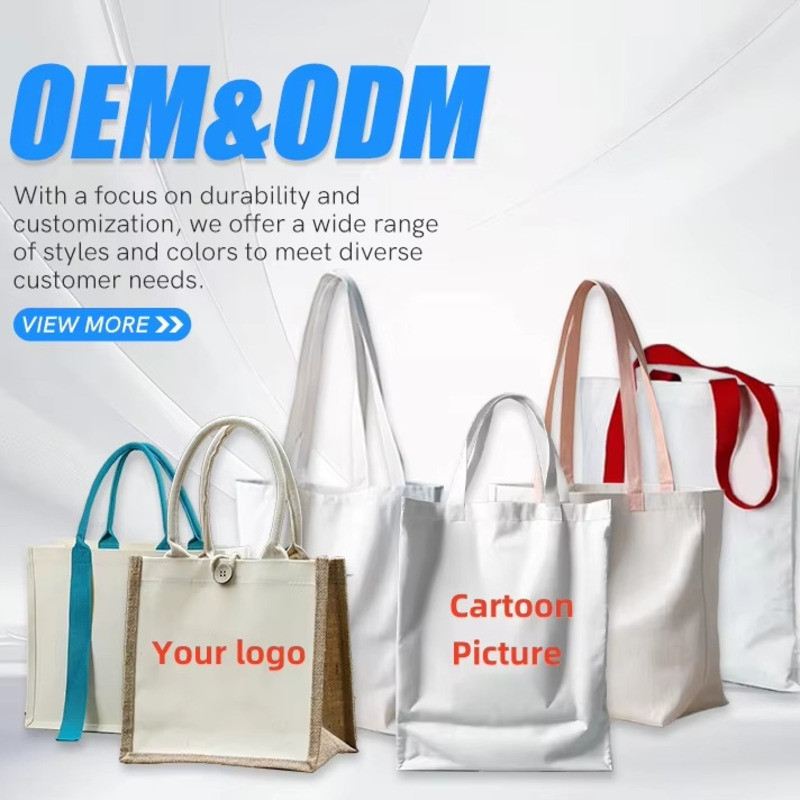 50pcs Bulk Wholesale Custom Logo Image Cotton Canvas Shopping Tote Bag Handle shopping bag