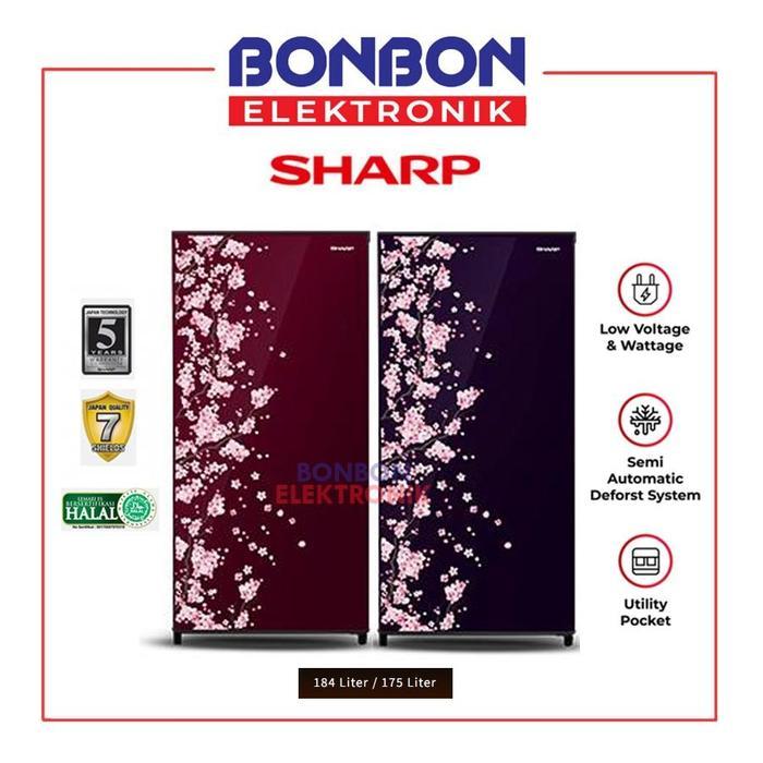 Sharp Kulkas 1 Pintu SJ-N192D-VB/VR / SJN 192 DVB / SJN192 Sakura - Blue