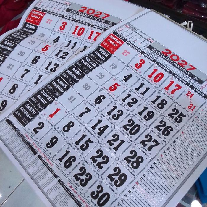 SALE Kalender Dinding Polos Jawa Lengkap 2027 Ukuran 32x48cm Penanggalan Pranata Mangsa Akurat