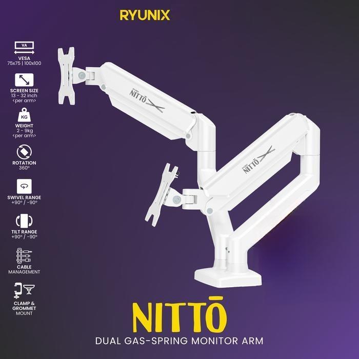 Ready Sades Ryunix Monitor Arm Itto & Monitor Arm Dual Nitto - Monitor Bracket