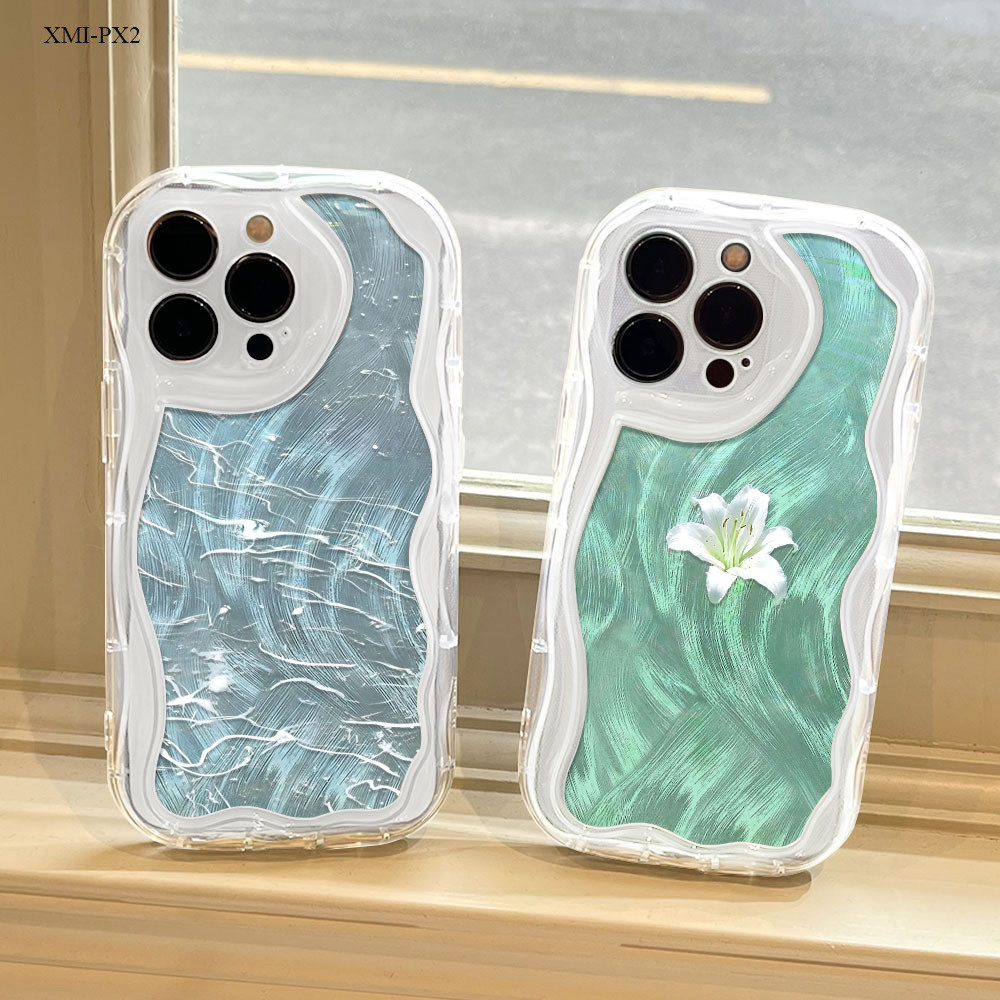 UCUC Casing Hp Viral Creamy LargeTailed Fox Pattern Patch Phone Cover For Xiaomi Poco X7 X6 X5 X3 X2