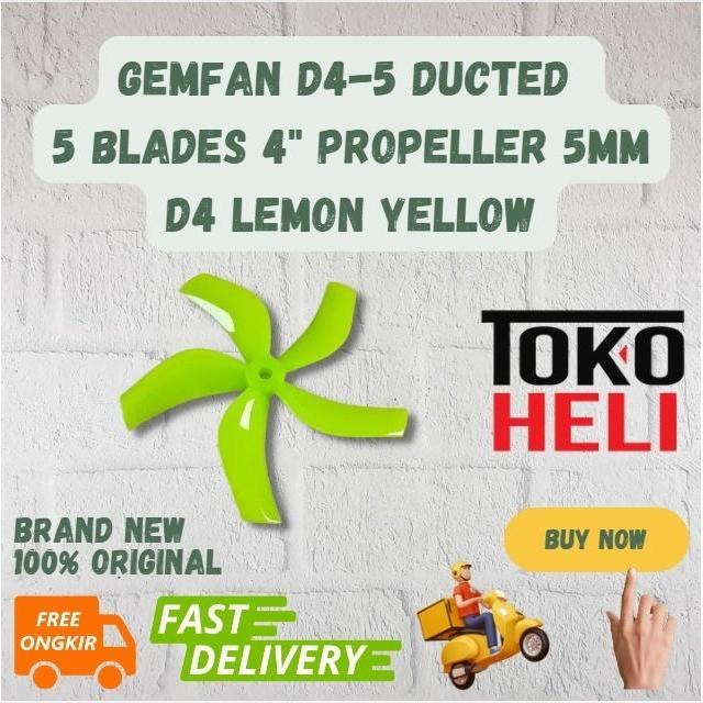 Gemfan D4-5 Ducted 5 Blades 4" Propeller 5mm D4 Lemon Yellow