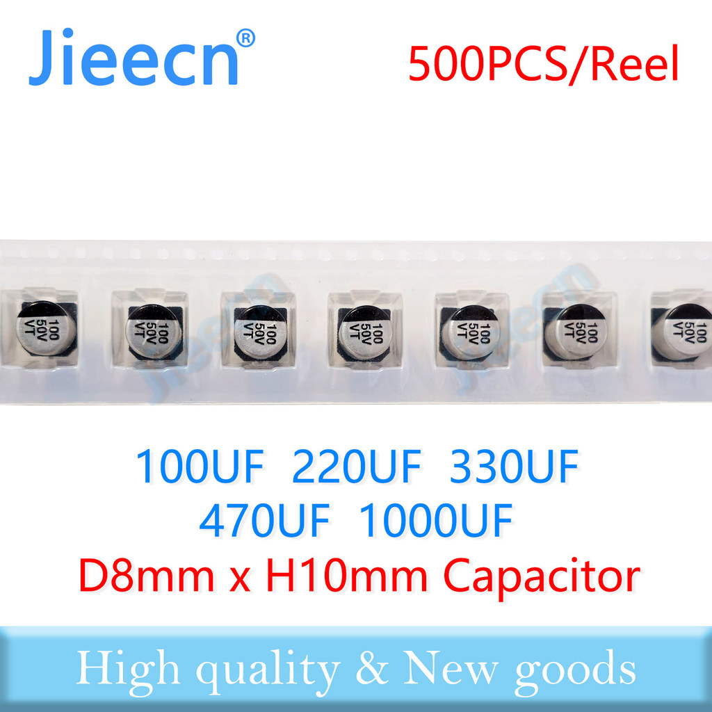 500PCS Aluminum Electrolytic Capacitor SMD 810 100UF 220UF 330UF 470UF 1000UF 6.3V 10V 16V 25V 35V