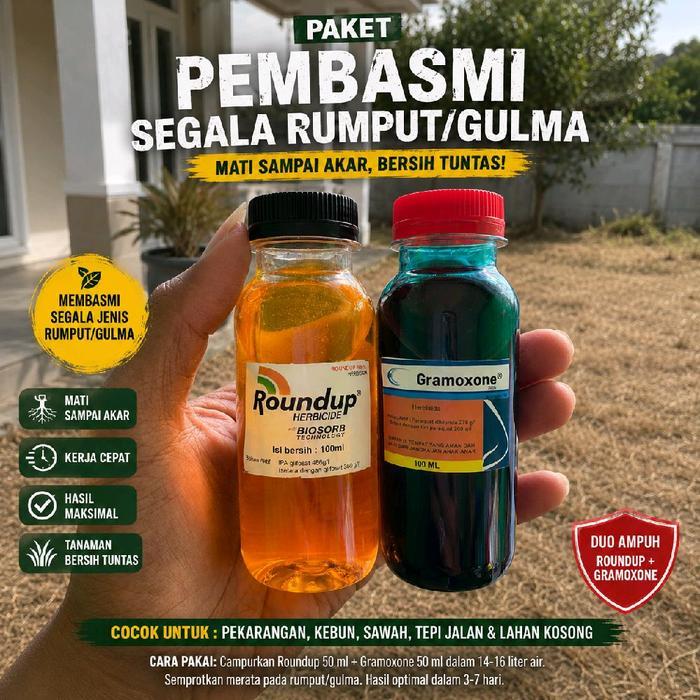 Paket Roundup + Gramoxone 100ml Pembasmi Rumput & Gulma Ampuh