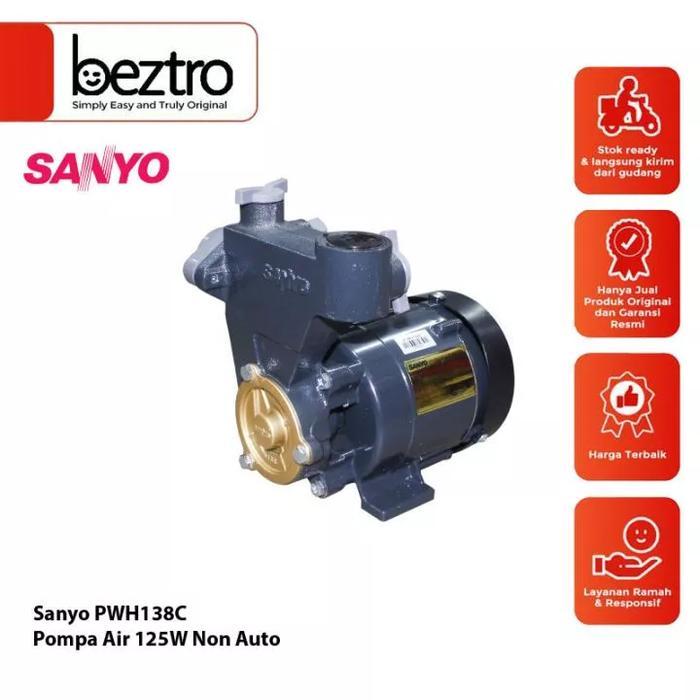 Sanyo Pompa Air Sumur Dangkal 125 Watt Pwh138C (Mp) Sanyo Pwh 138 C Pompa Non Otomatis Pwh138C
