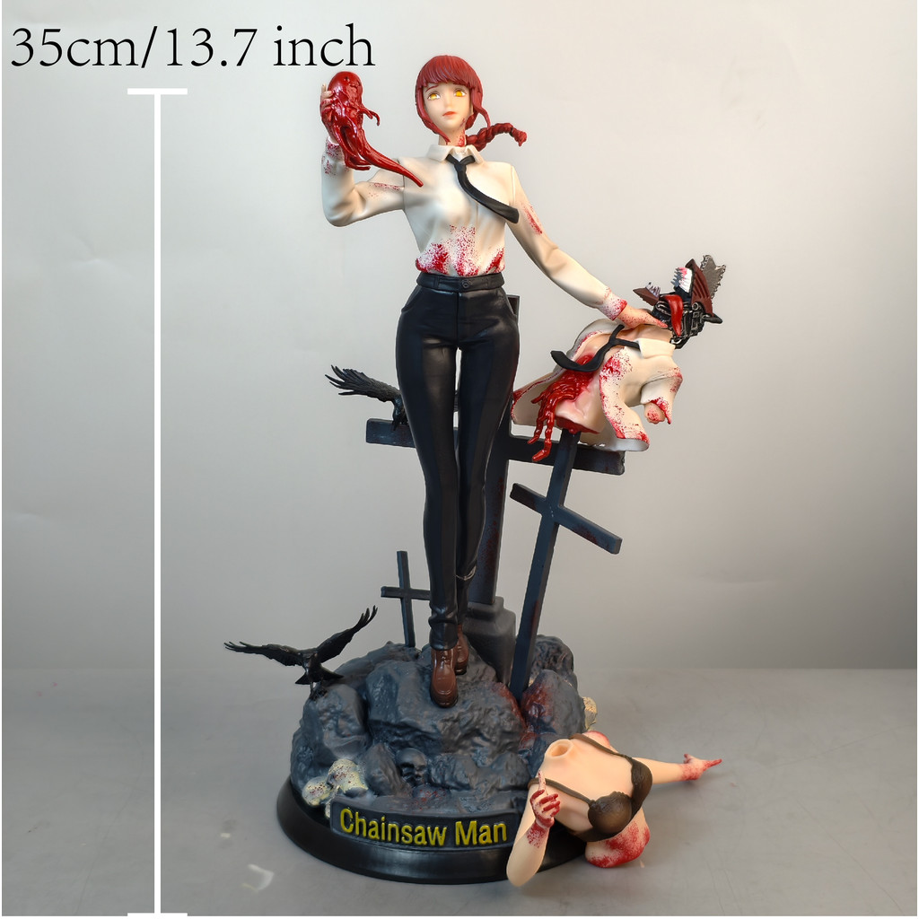35m 13.7 inh Anime Makima s Pv Statue Desktop Ornamen olletion Statue el Deoration Room Toys Gifts
