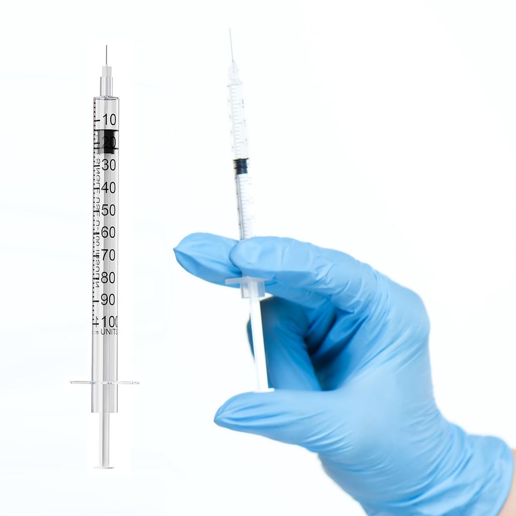 100pcs300pcs 1ml 30G13mm Sterile Insulin Syringe With 12 inch Needle, Individually Wrapped For Pets