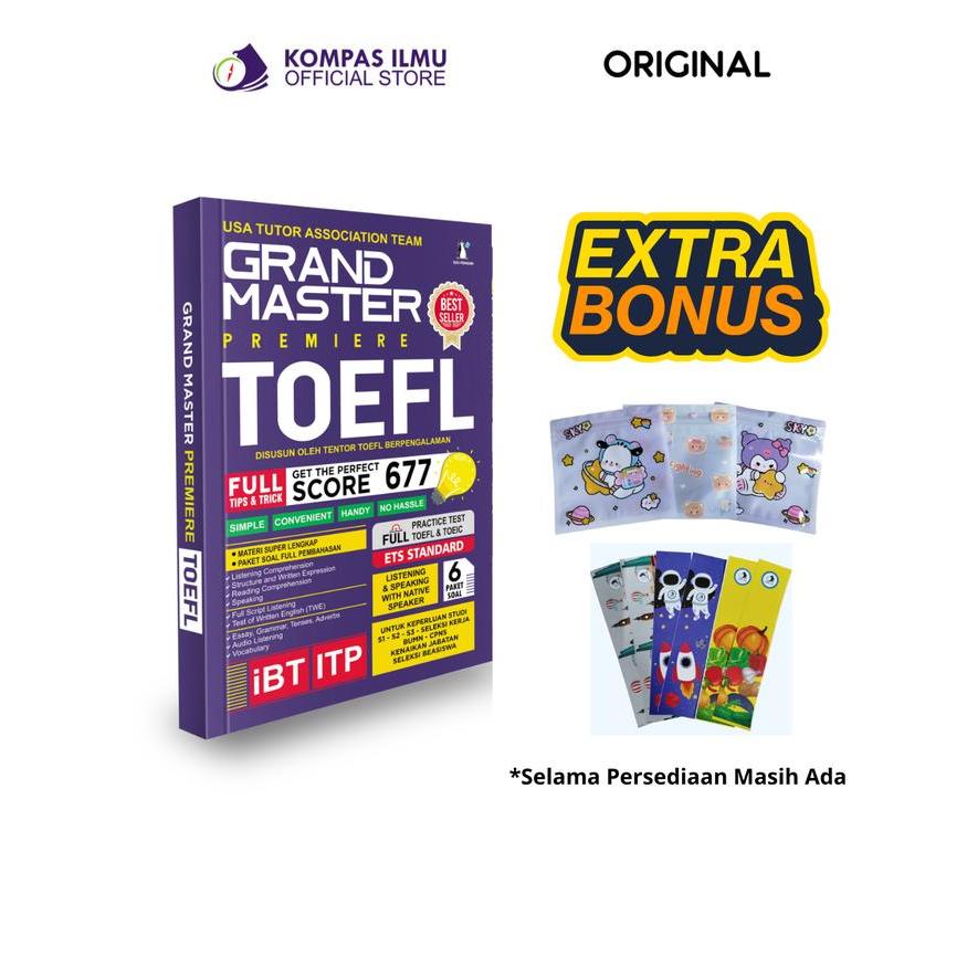 Buku TOEFL Terlengkap Grand Master Premiere TOEFL TOEIC Standar ETS (Educational Testing Service) -