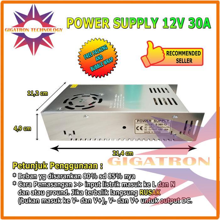 Joyfull- Power Supply 12V 30A / Psu 12V 30A Switching Power [Kode 1Kode 2Kode 3Kode 4Kode 5Kode