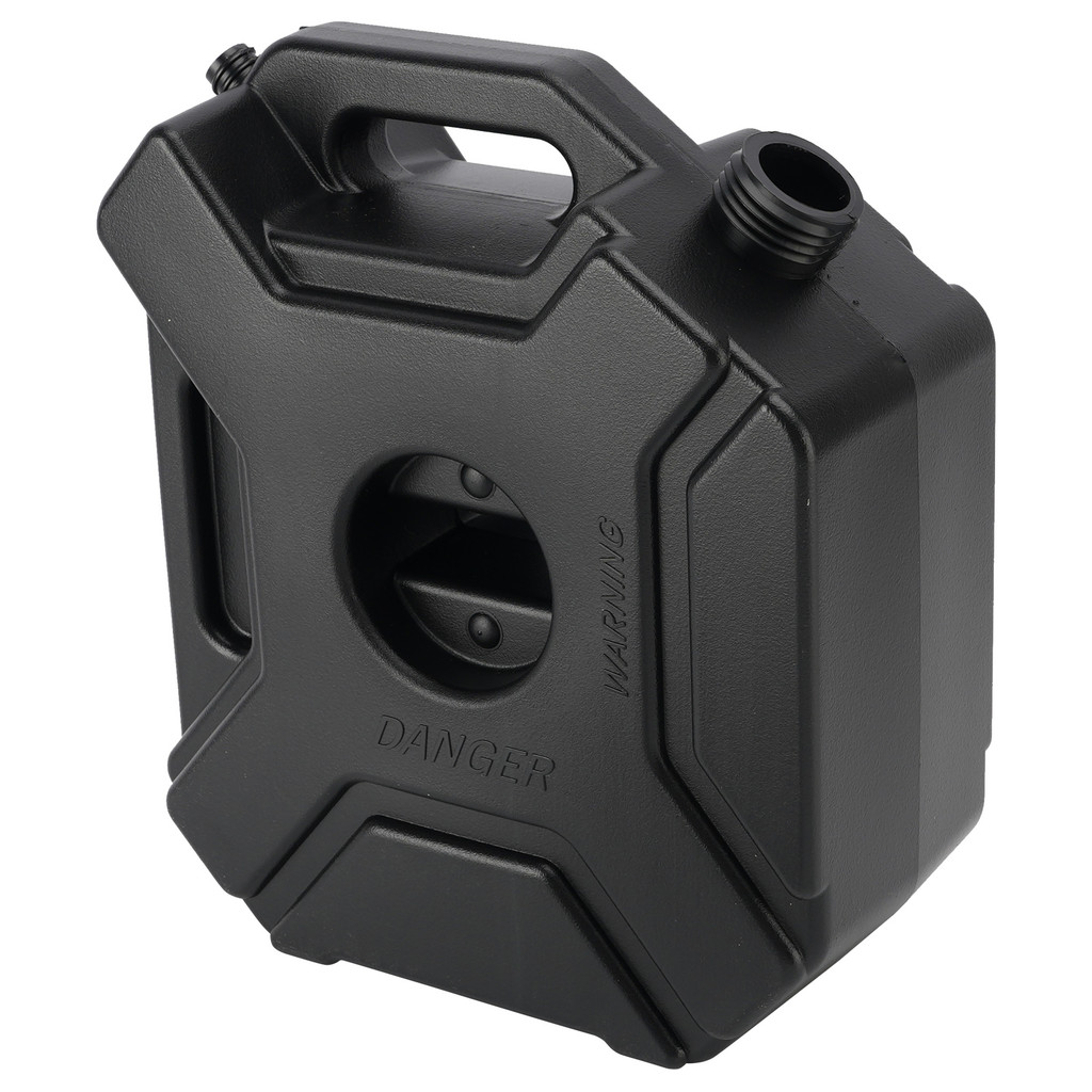 LOCKABLE MOTORCYCLE 5L OIL CAN FUEL CONTAINER RESERVE CANISTER W/HOLDER BLACK/RED