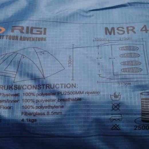 Ready JS TENDA DOME RIGI MSR 4.1 WARNA BIRU KAPASITAS 4 ORG. not eiger, consina