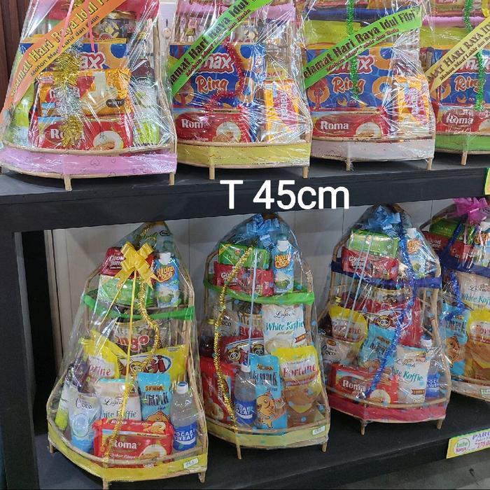 Terbaru Keranjang Parsel Rotan Susun 2 Tinggi 45Cm - Harga Untuk 1 Pcs Free Bubble Wrap