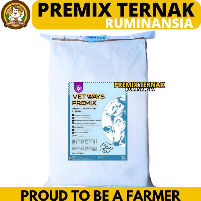 VETWAYS PREMIX 25 KG - Premix Mineral Multivitamin Penambah Nafsu Makan & Penggemuk Sapi Kambing