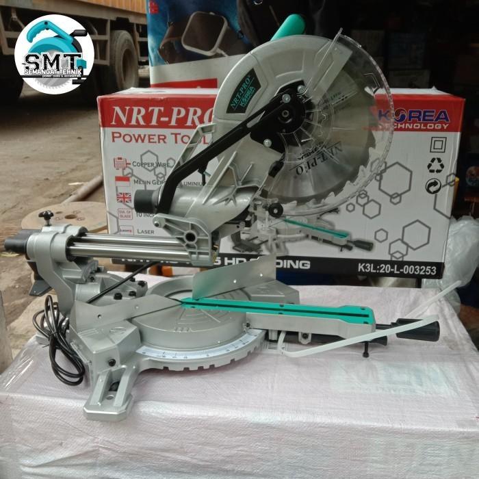 MITER SAW SLIDING 10 INCHI / MESIN POTONG ALUMUNIUM SELEDING MITER SAW NRT PRO