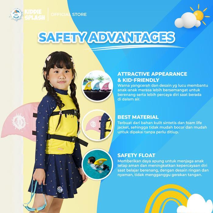 TERLARIS Kiddie Splash Pelampung Renang Punggung Shark Fin ANAK KIDDIE SPLASH Orinal Anti Bocor