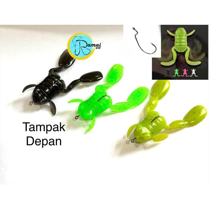 Umpan Gabus tomang Katak kodok soflure berkaki tendangan super siap pakai 5gr