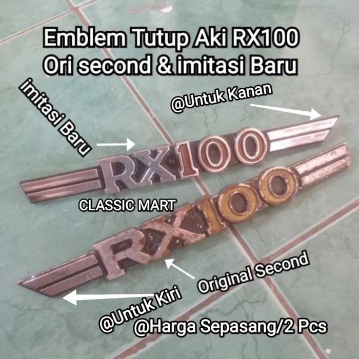 EMBLEM TEPONG BOX ACCU AKI YAMAHA RX 100-RX100