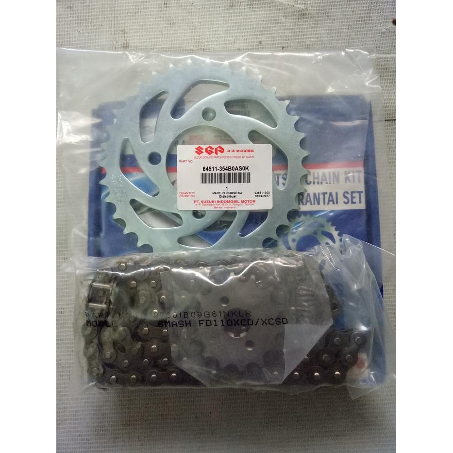 Gear Set Rantai Komplit Sprocket Dann Chain Kit Smash Shogun 125