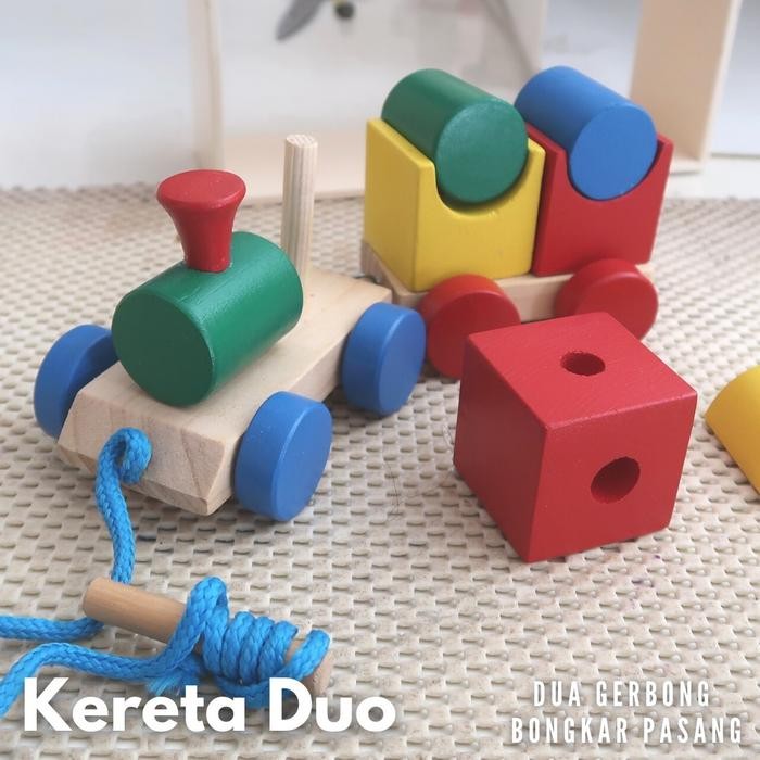 DISKON Mainan Kereta Warna (Mainan Kayu)