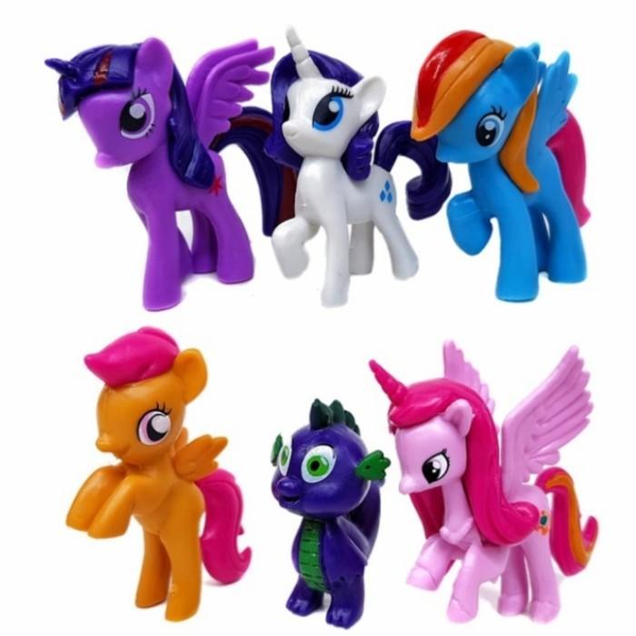 6pcs Topper Little Pony, Topper Kuda Pony, Hiasan kue Pony