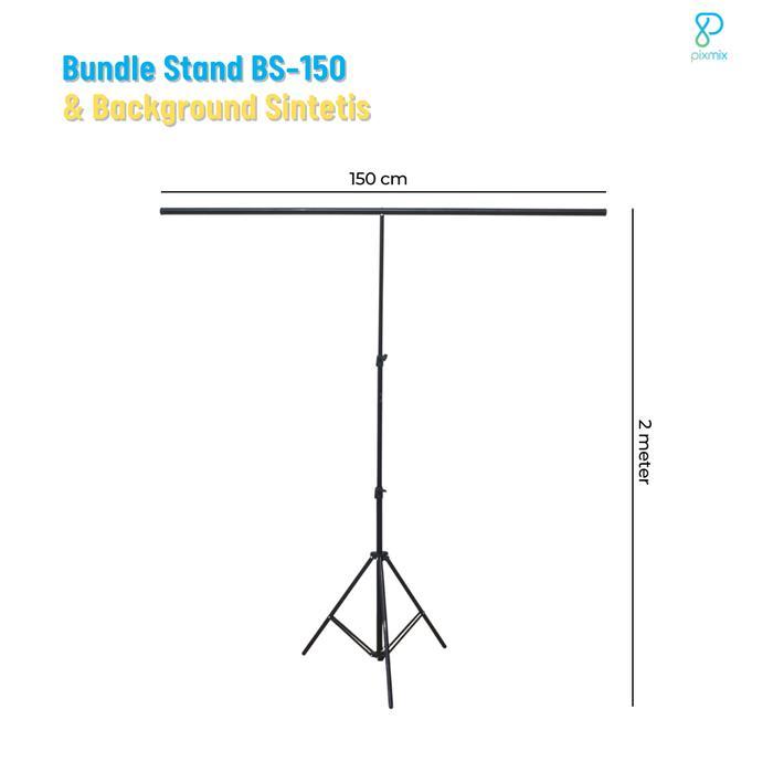 Paket Background Stand 150 + Background Studio Foto Pixmix