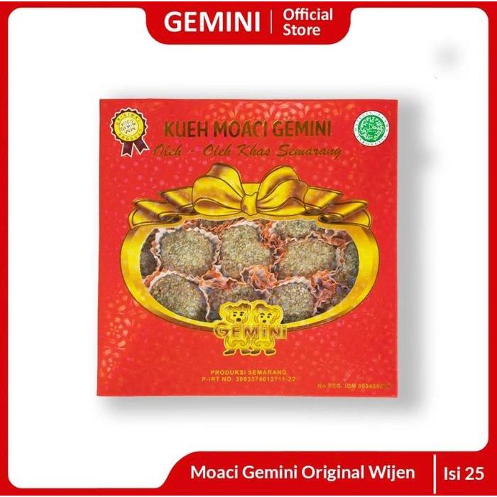Gemini - Kueh Moaci Gemini Original Wijen & Tepung Isi 25 Kue Moci Mochi Snack Food Halal
