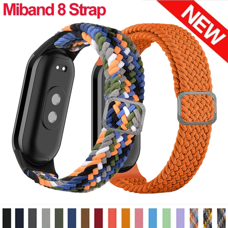 Braided Solo Loop For Mi Band 8 Strap Replacement Accessories Elastic Nylon Watchbands Correa