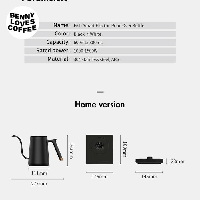 Timemore Electric Gooseneck Kettle Thin Spout 600 Ml