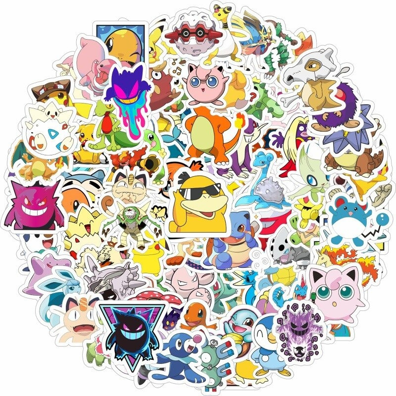 50/100PCS Pokemon Stickers pack Sticker for Kids Children Laptop  Cute Anime Children's Pack Waterpr