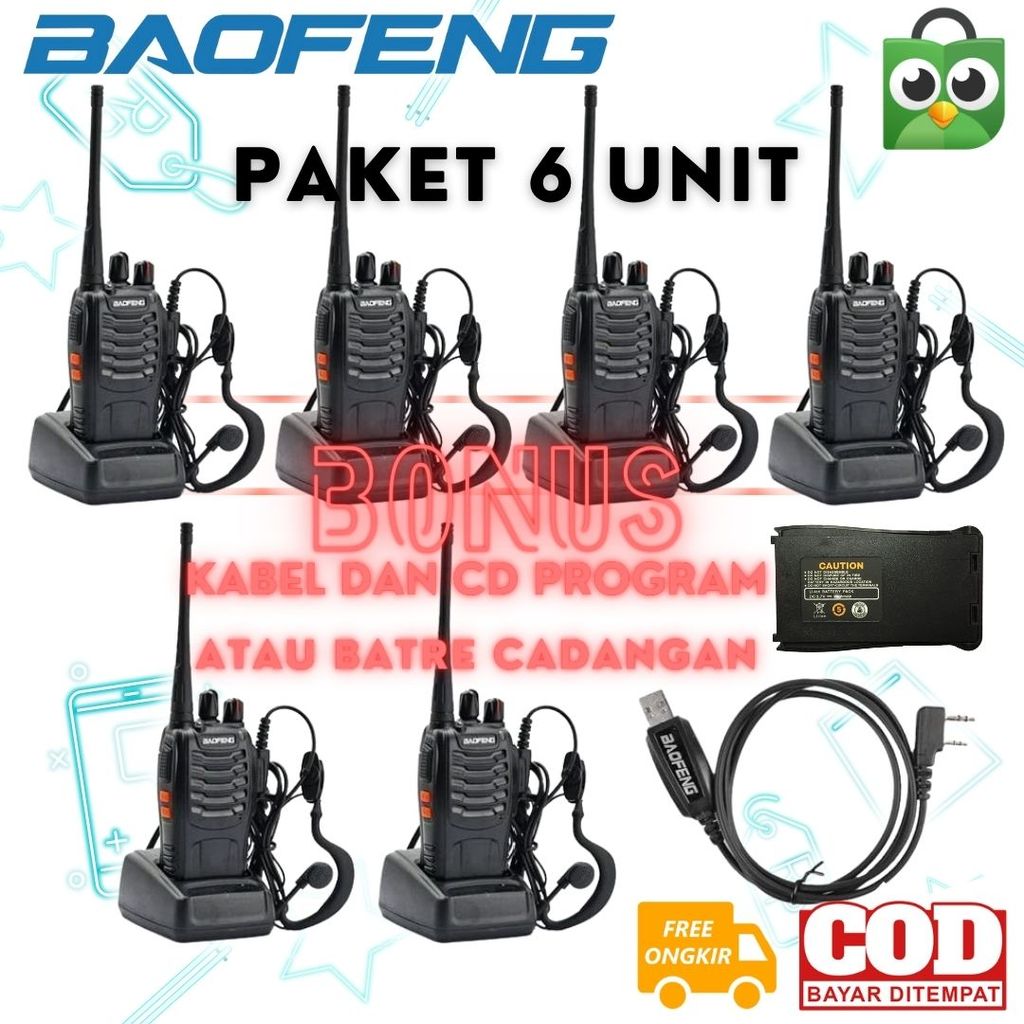 [PAKET 6 UNIT] Radio HT TAFFWARE 888s Handy Talky / Walkie talkie PXTON 888s