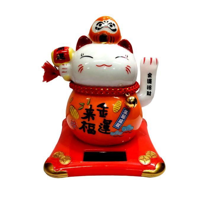 Patung kucing Hoki Bahan Keramik Produk Terbaruh,Tangan Dpt Bergerak