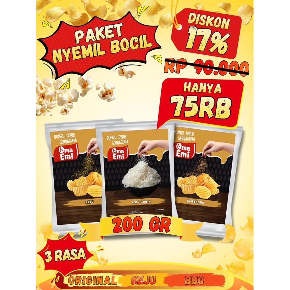 PAKET NYEMIL BOCIL BUMBU TABUR OMAEMI BUMBU TABURAN SNACK PAKET BUNDLING