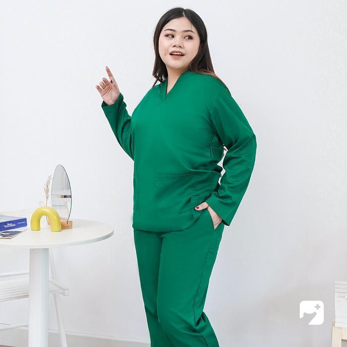 AERAMEDIKA - 5L Basic Scrub / Baju Jaga / Baju Medis / Seragam Oka / Scrub / klinik Setelan Lengan