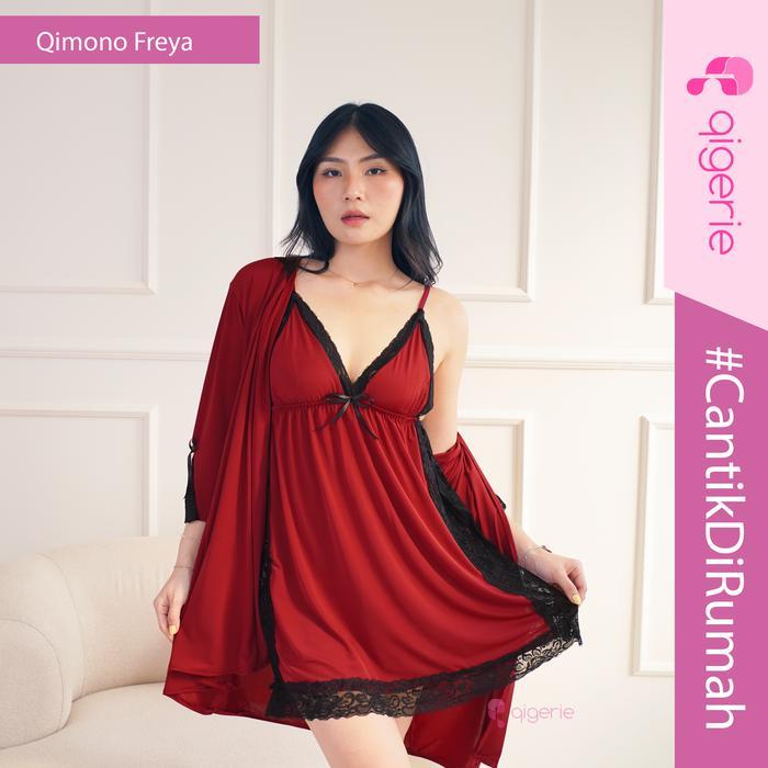 FREYA QIGERIE Baju Tidur Kimono Sexy Lingerie Kimono One Set