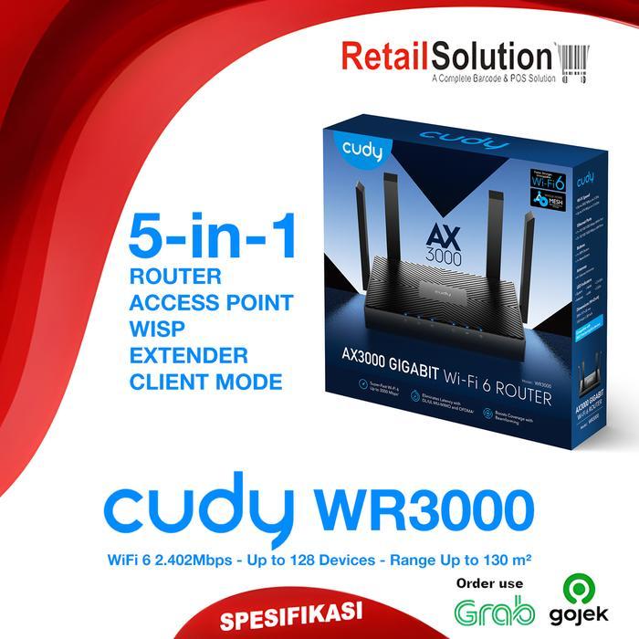 TERBARU Router Wireless WiFi 6 PoE AX3000 5GHz 2.4GHz - Cudy WR3000 WR 3000